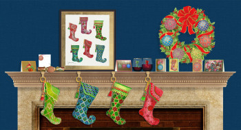 jeweled stockings christmas caspari products