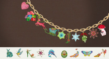 jeweled Christmas ornament charm bracelett